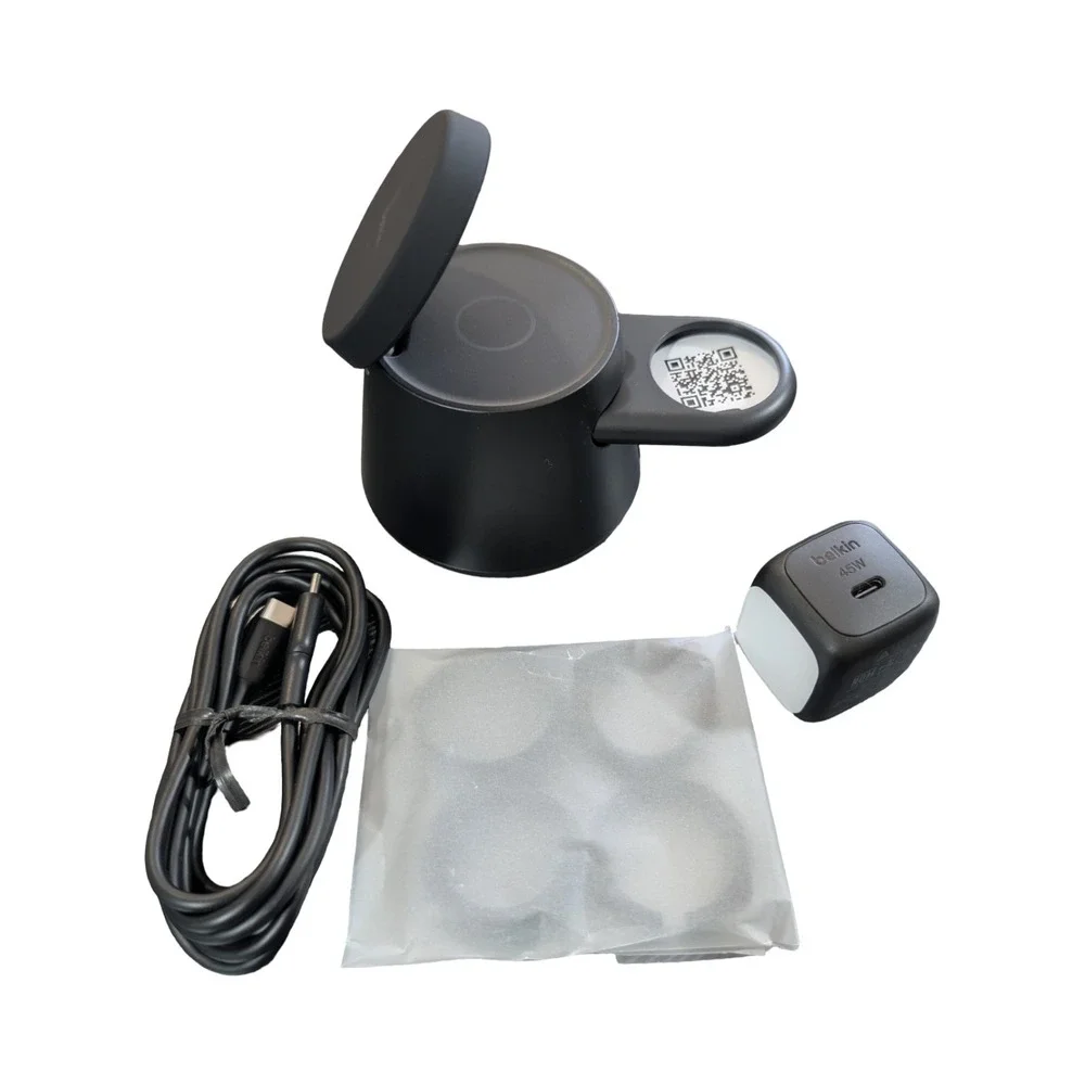 Qq5O Belkin 3-in-1 UltraCharge Modular Charging Dock Qi2 25W for iPhone Samsung